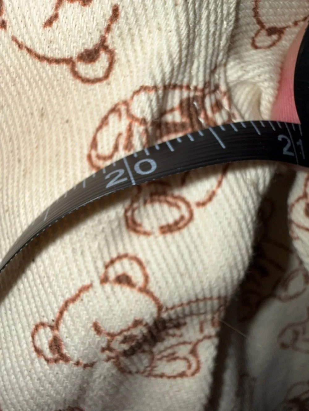 Rare raw Cream Teddy-Print Heart Pocket Jean Jacket - Picture 5 of 7